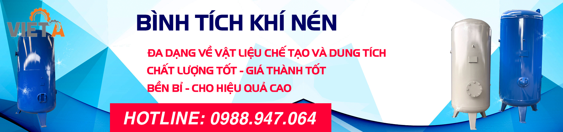 Bình chứa khí nén chính hãng Hà Nội Việt Á