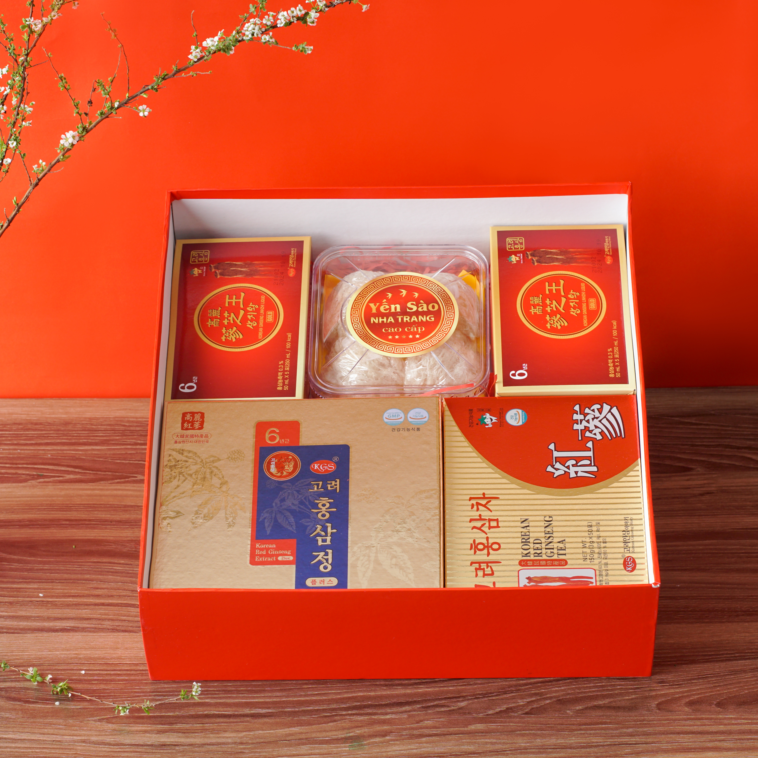 Kuti dhuratë e kuqe xhensen Tet me fole të rafinuar zogjsh - HQ4300 - Nhansamthaolinh.com