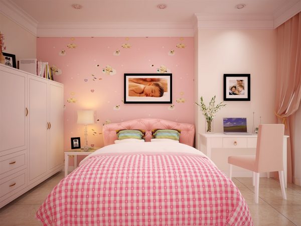 Thiết kế phòng ngủ màu hường
