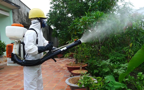 Phun thuốc diệt muỗi và côn trùng tại nhà công vụ ĐHQG-HCM