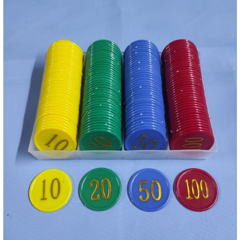 Bộ 160 chip poker bằng nhựa có số và hộp nhựa