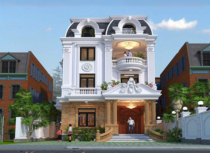 Mẫu 3 - Biệt thự tân cổ điển mặt tiền 10m đẹp lộng lẫy