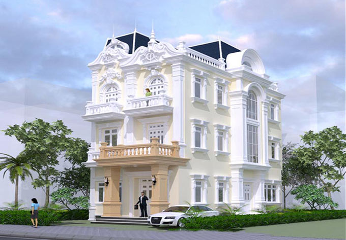 mau biet thu dung chuan phong cach tan co dien