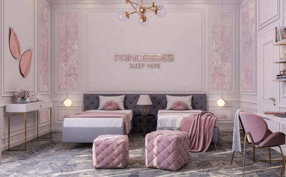 Căn phòng tràn ngập sắc hồng đáng yêu, hoàn hảo cho công chúa nhỏ