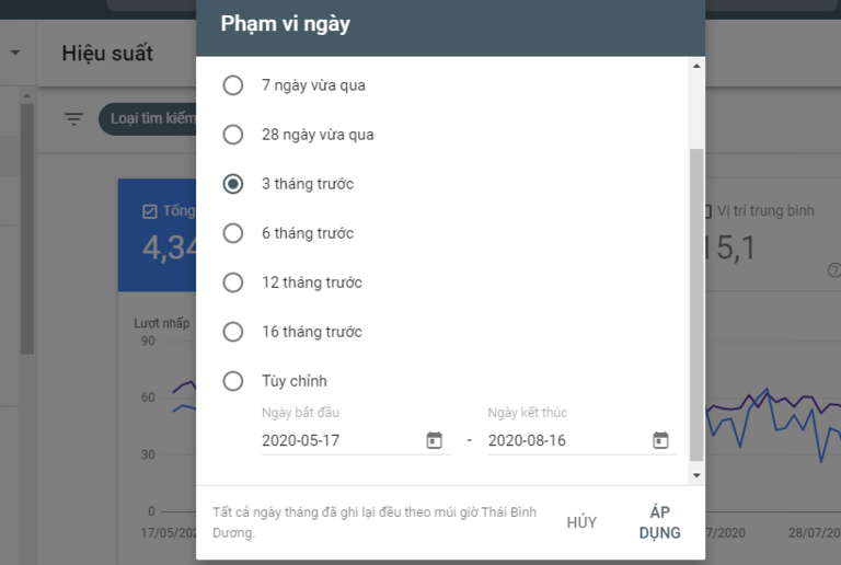 thời gian thống kê giao thông